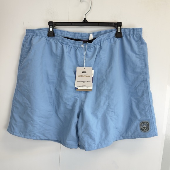 Patagonia Other - Patagonia 5" Baggies Shorts Lago Blue Clean Currents Patch Men's Size XXL Lined